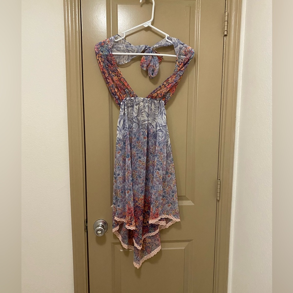 Victoria’s Secret Halter Chemise - Size Small - Floral Blue & Orange